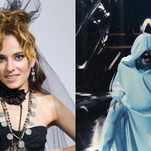 Cine este femeia în alb introdusă în ultimul moment din show-ul Alexandrei Căpitănescu de la Eurovision. Ce rol are în momentul artistic