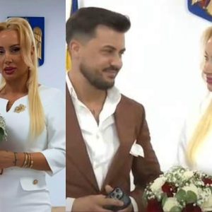 Simona Trașcă și Marian Buzilă s-au căsătorit. Imagini de la cununia civilă: mireasa a purtat o rochie mulată, care i-a evidențiat silueta, iar mirele a făcut o glumă înainte de a spune „Da”