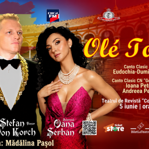 Tenorul ŞTEFAN von KORCH aduce acorduri spaniole  în concertul „OLÉ, TORERO!” pe  5 iunie la Teatrul  Constantin Tănase