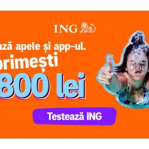 Testează ING și poți primi până la 800 de lei. Cont deschis 100% online, în 9 minute, zero comisioane și curs valutar bun inclusiv în weekend