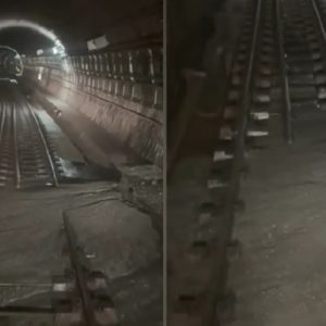Imagini cu bucata de tunel prăbușită la metrou, pe Magistrala 4. Circulația a fost oprită timp de o oră