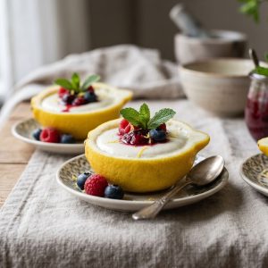 Rețetă de panna cotta în coajă de lămâie. Desertul perfect pentru vară