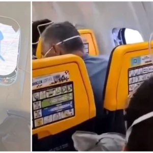 Panică într-un avion Ryanair după ce un geam s-a spart și un pasager a fost tras pe jumătate în afară: „Capul și umerii îi ieșeau prin hubloul spart”
