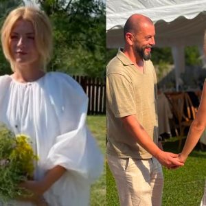 Victoria Raileanu și Adrian Ștefănescu s-au căsătorit. Imagini emoționante de la cununia religioasă: actrița a purtat două rochii de mireasă, iar petrecerea a avut loc în natură