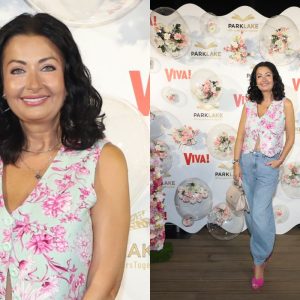 Gabriela Cristea, apariție superbă la VIVA! Influencers Party. A purtat o vestă cu imprimeu floral, blugi lejeri și pantofi roz aprins