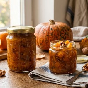Rețetă de dulceață de dovleac cu nuci și portocală
