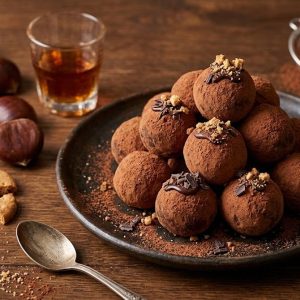 Rețetă de trufe de castane cu biscuiți și rom. Sunt delicioase și se prepară fără coacere