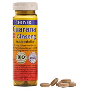 Tablete BIO Hoyer cu guarana si ginseng pentru vitalitate