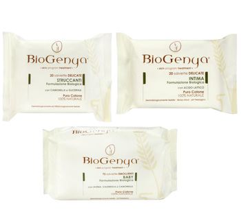 Gama de servetele umede BioGenya, cu ingrediente din culturi organice